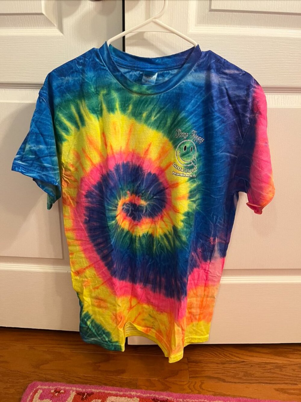 Rainbow Tie-Dye Pensacola Beach Florida Souvenir Short Sleeve T-Shirt